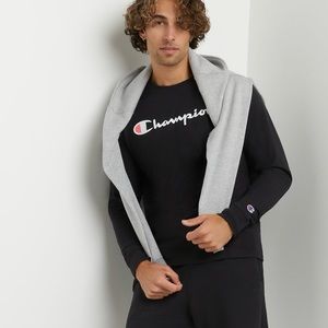 Champion Long Sleeve T-Shirt Tee Mens Medium Graphic Logo Standard Fit T…